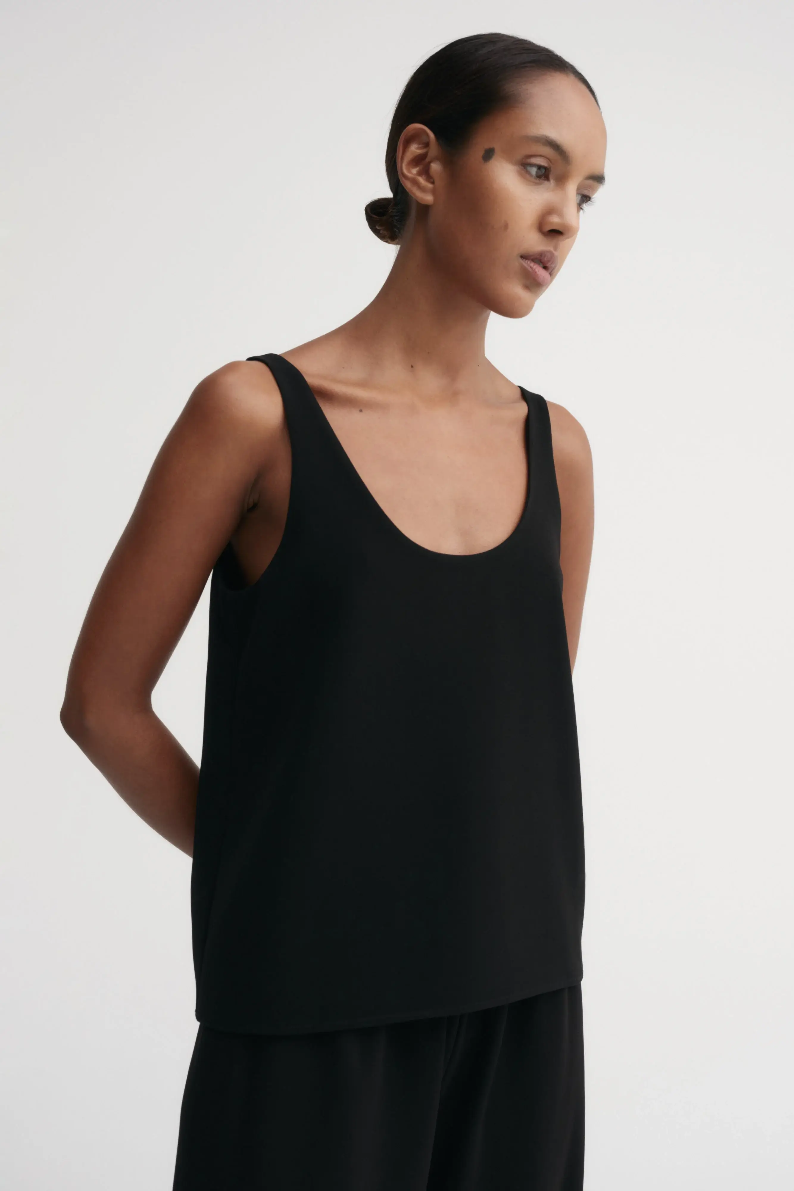 Almada black romy singlet top