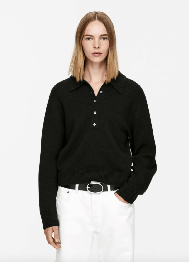 Arket cream polo jumper