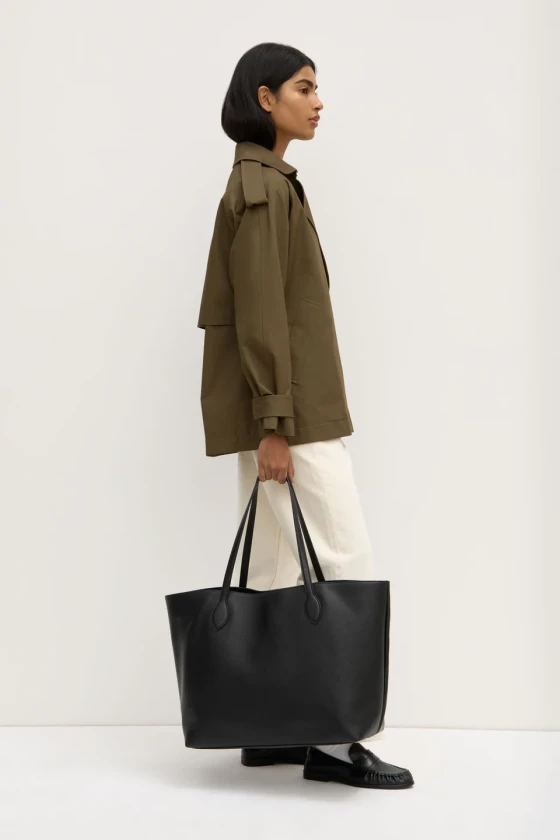 Assembly label black tote bag