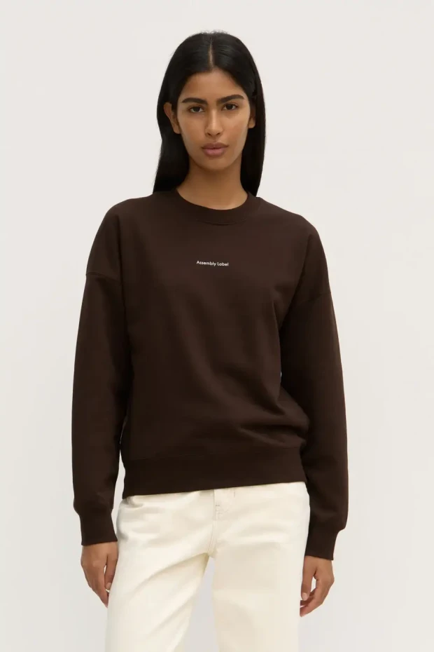 Assembly label brown sweatshirt