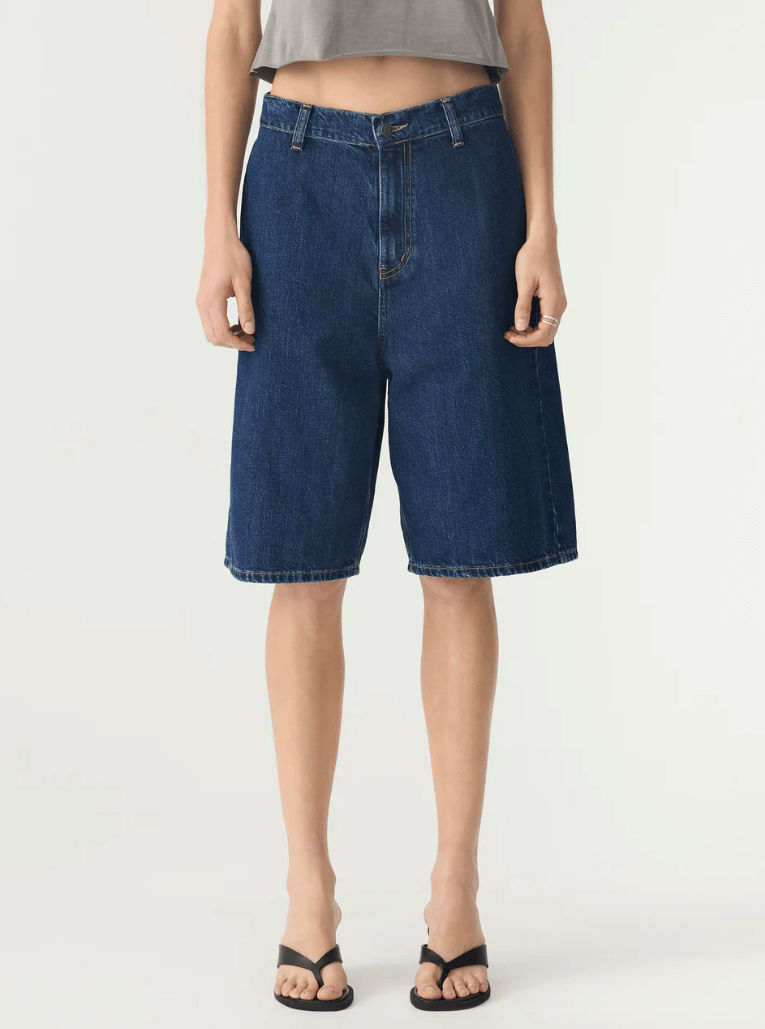 Bassike dark blue denim shorts