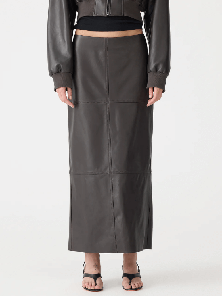 Bassike brown  leather skirt