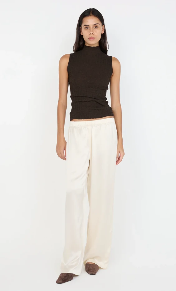 Bec & Bridge cream silk pants