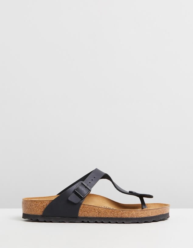 Birkenstock  black gizeh leather sandals