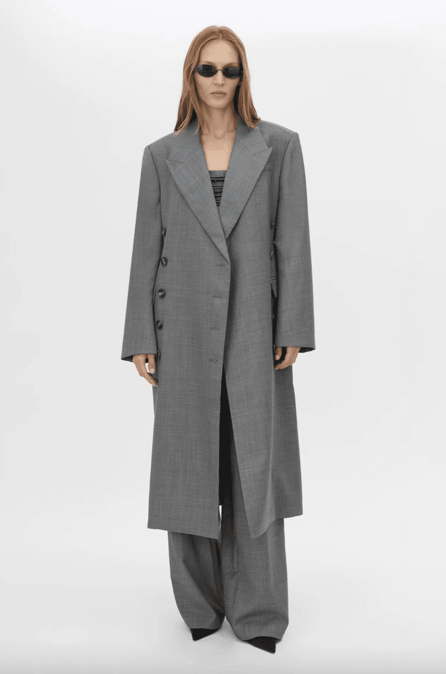 Camilla and Marc Meyer grey coat