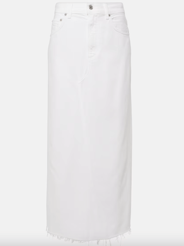 Citizens of Humanity white long denim skirt