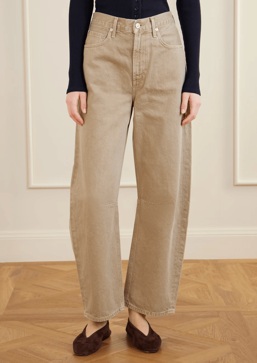 Citizens of Humanity beige barrel jeans