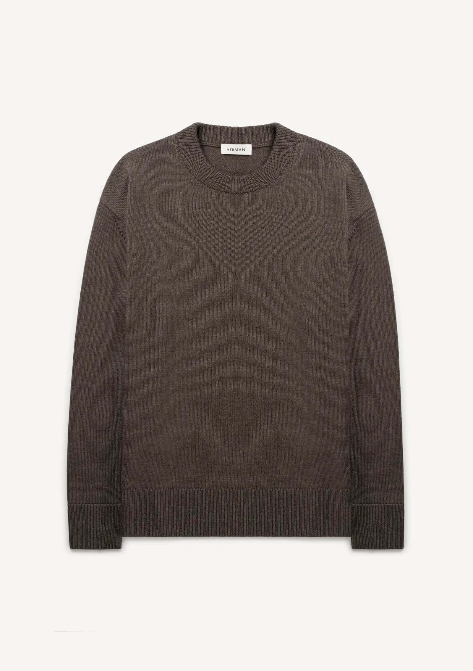 Herman taupe crew neck jumper