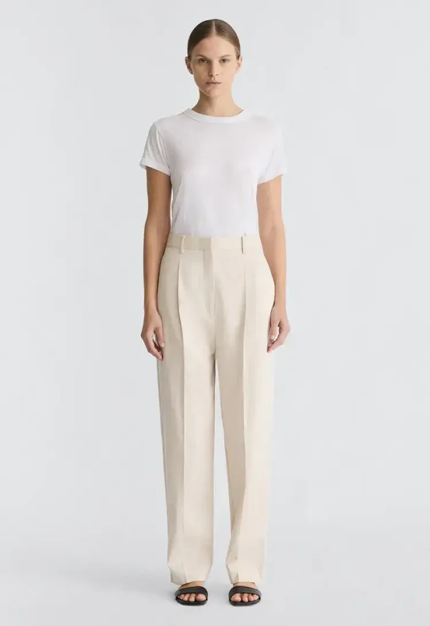 Jac & Jack cream tailored pants