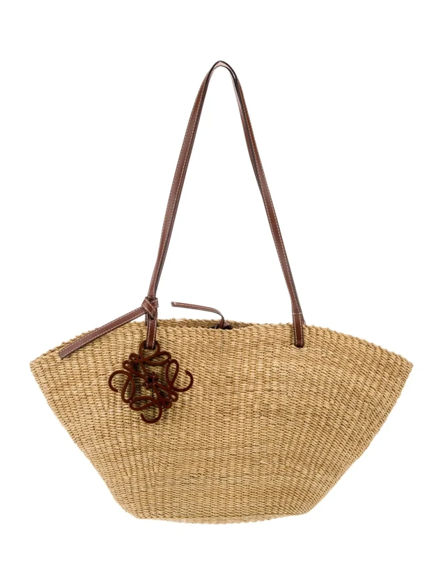 Loewe raffia tote bag