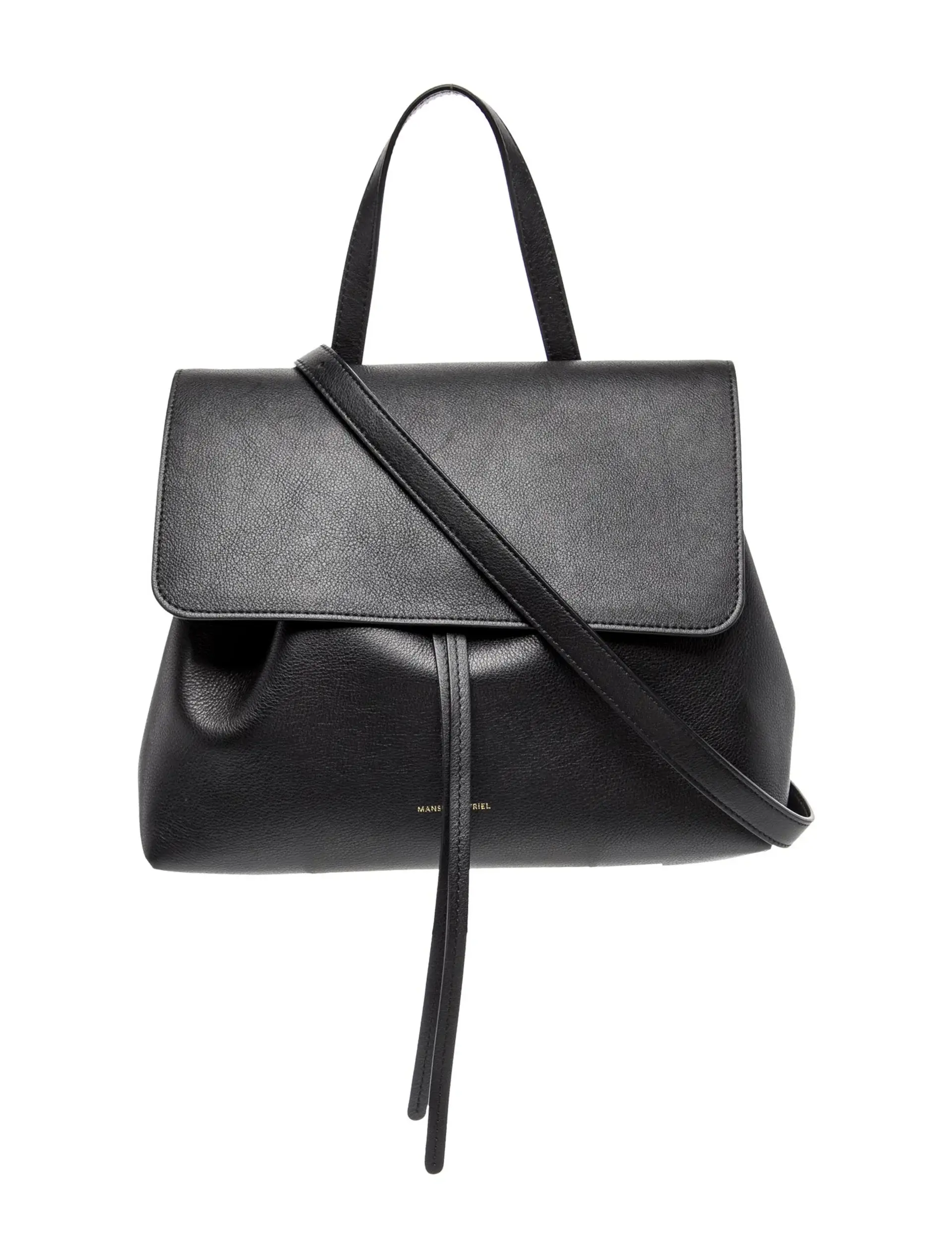 Mansur Gavriel Black Leather Lady Top Handle Bag