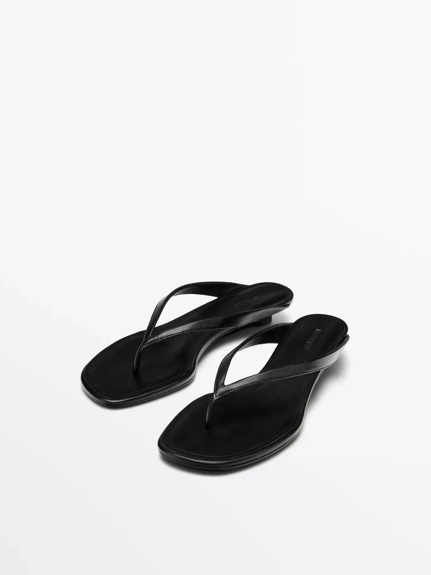 Massimo Dutti black midheel sandals