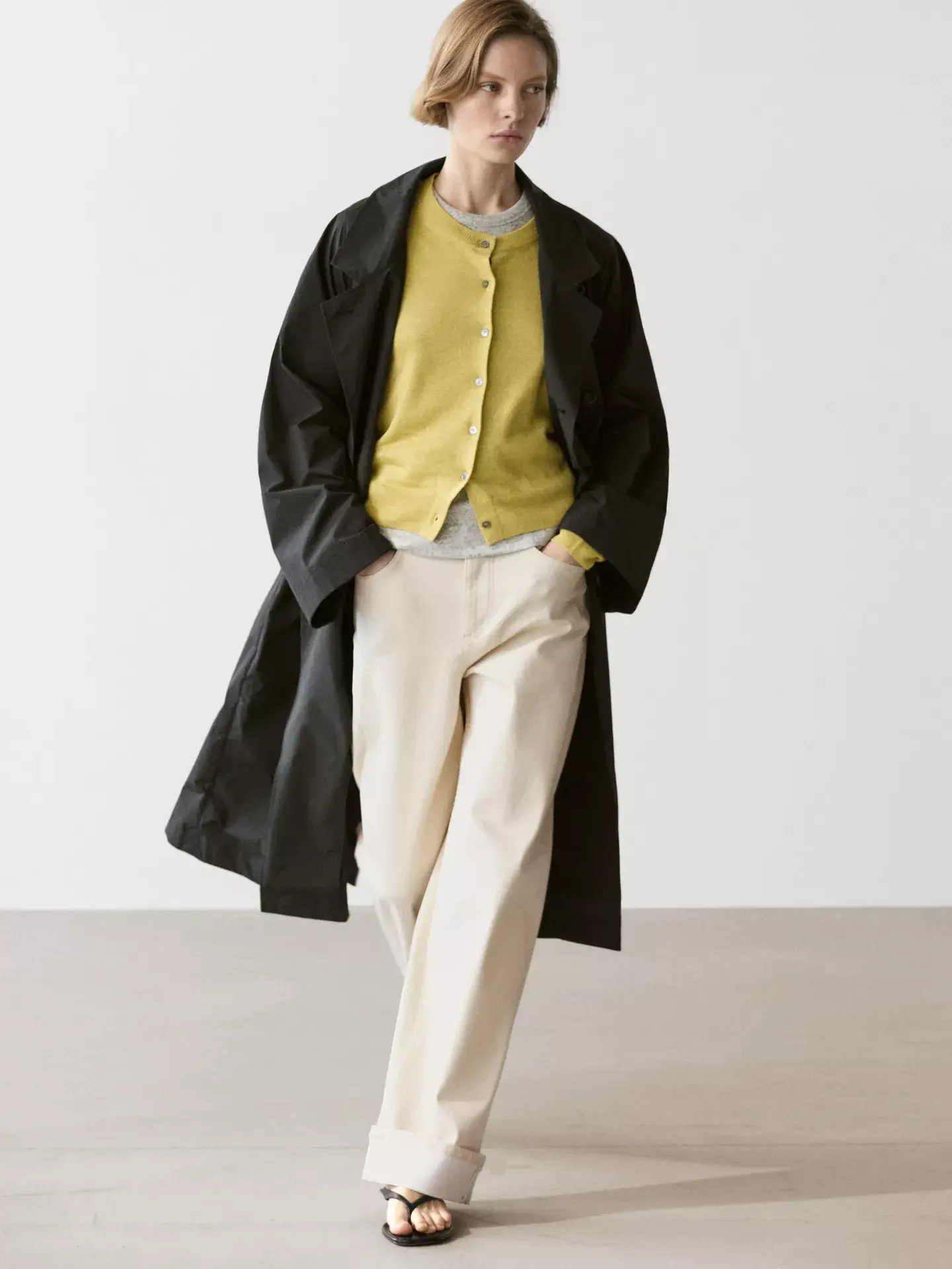 Massimo Dutti black trench coat