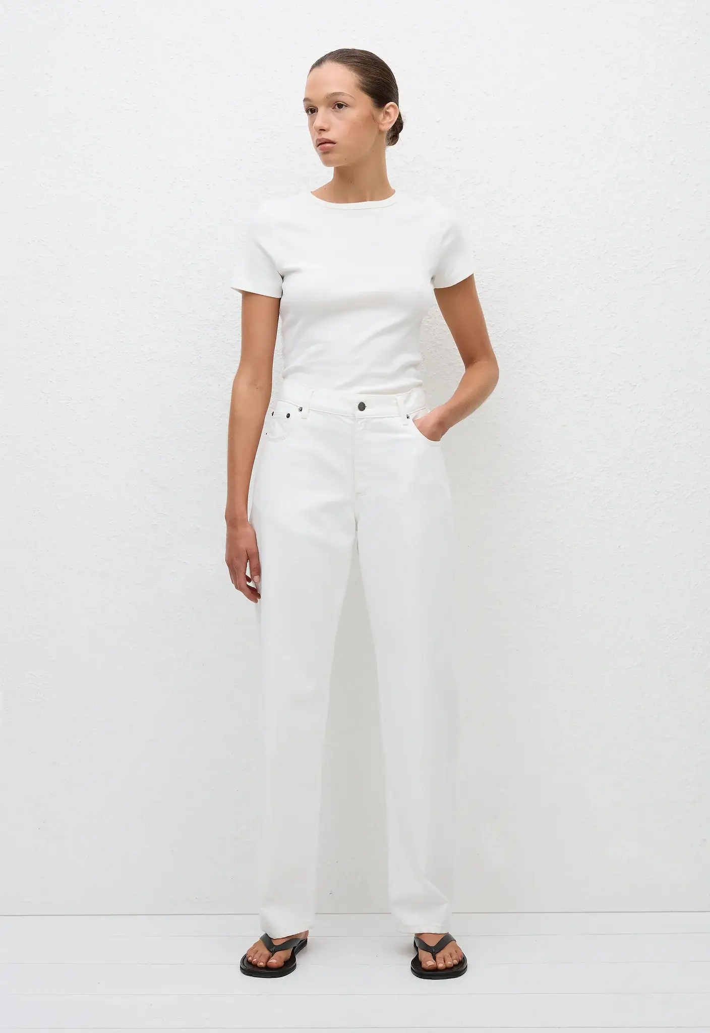 Matteau white straight leg jeans