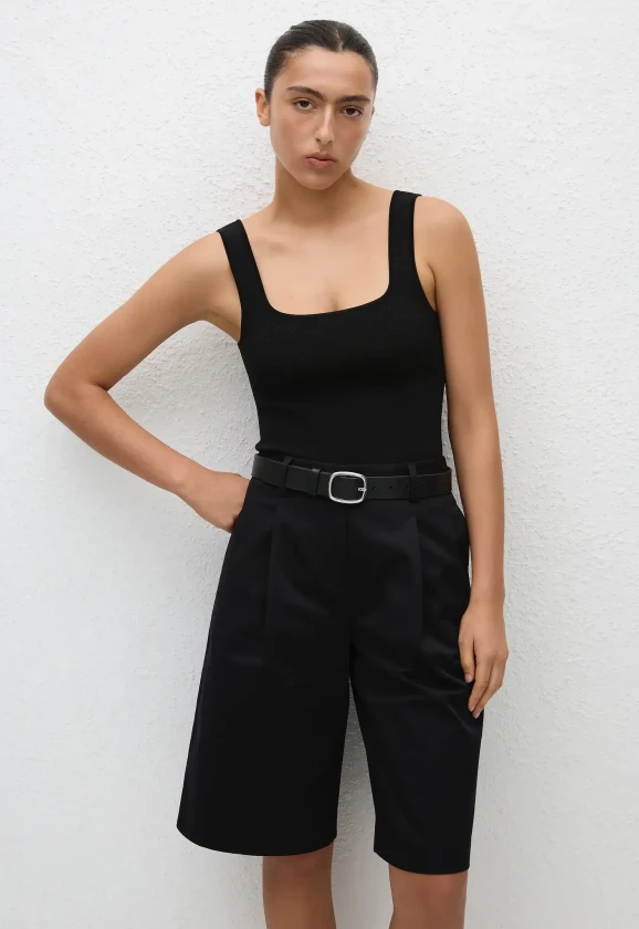 Matteau black tailored long shorts