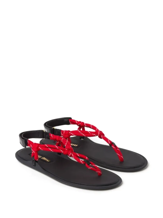 Miu Miu red cord riviere thong sandals