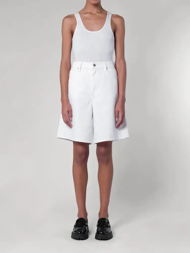 Nobody Denim white long denim shorts