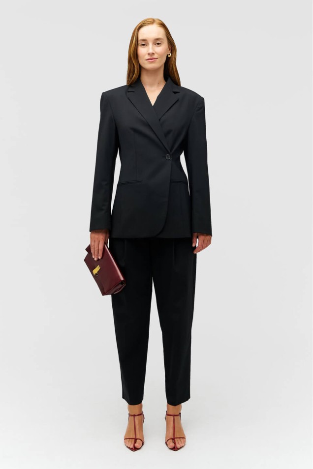 Oroton black wrap blazer