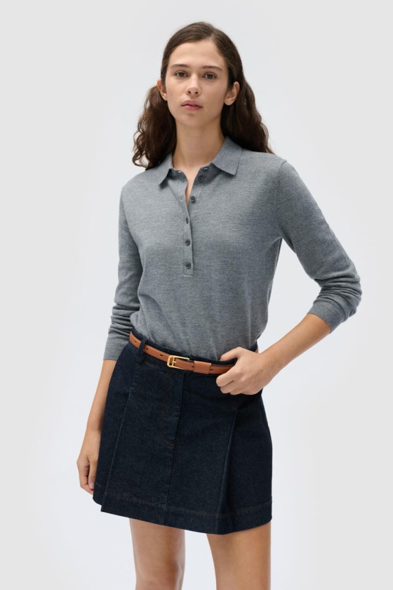 Oroton grey polo jumper