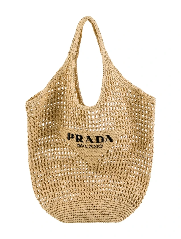 Prada raffia tote bag