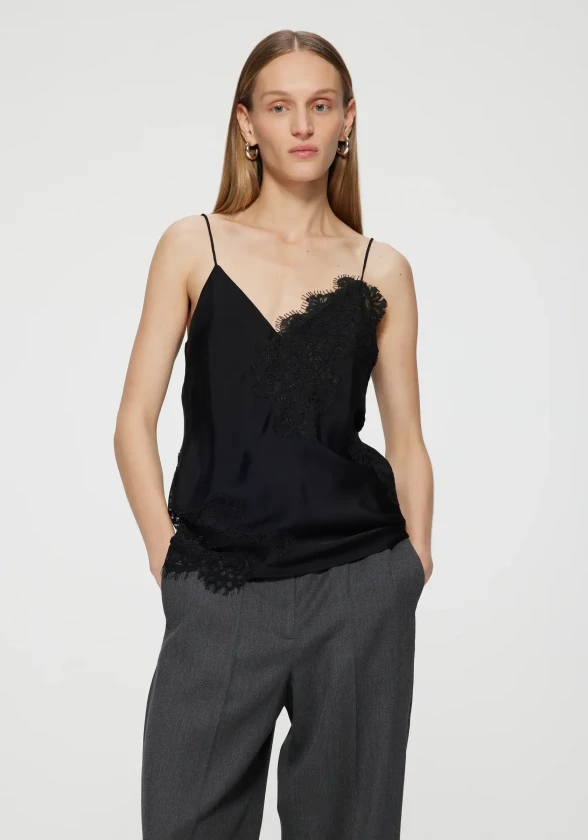 Rohe black lace trip singlet top