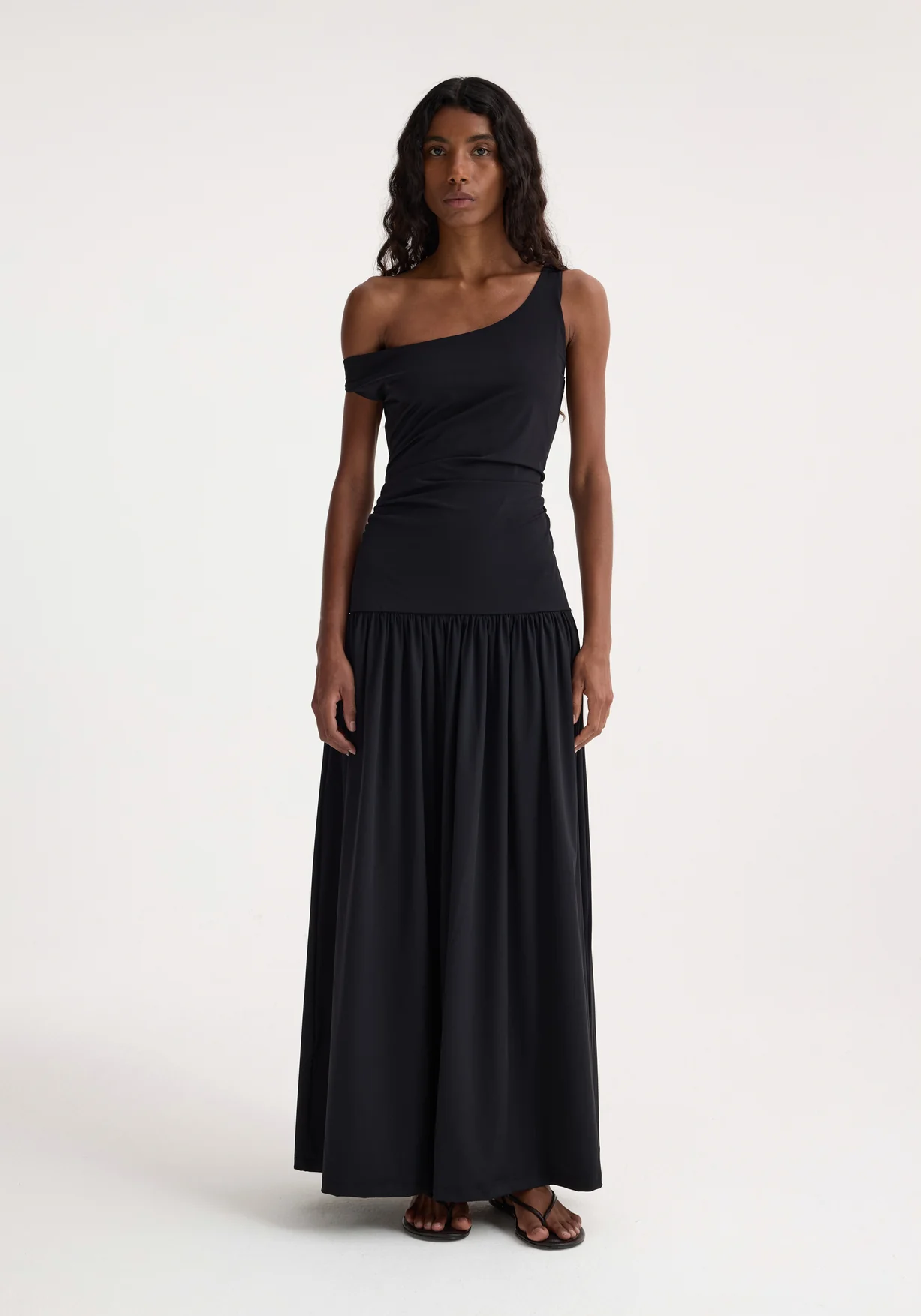 Rohe off the shoulder black maxi dress