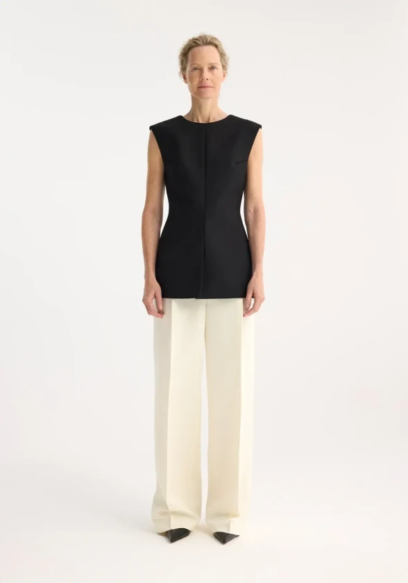rohe black sculptural top