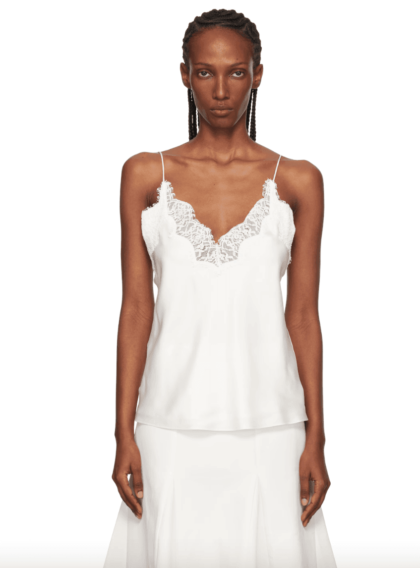 Rohe cream silk lace camisole