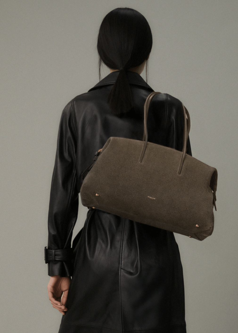 DeMellier olive suede bag