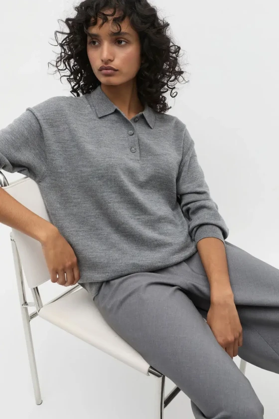 Seed Heritage grey polo jumper