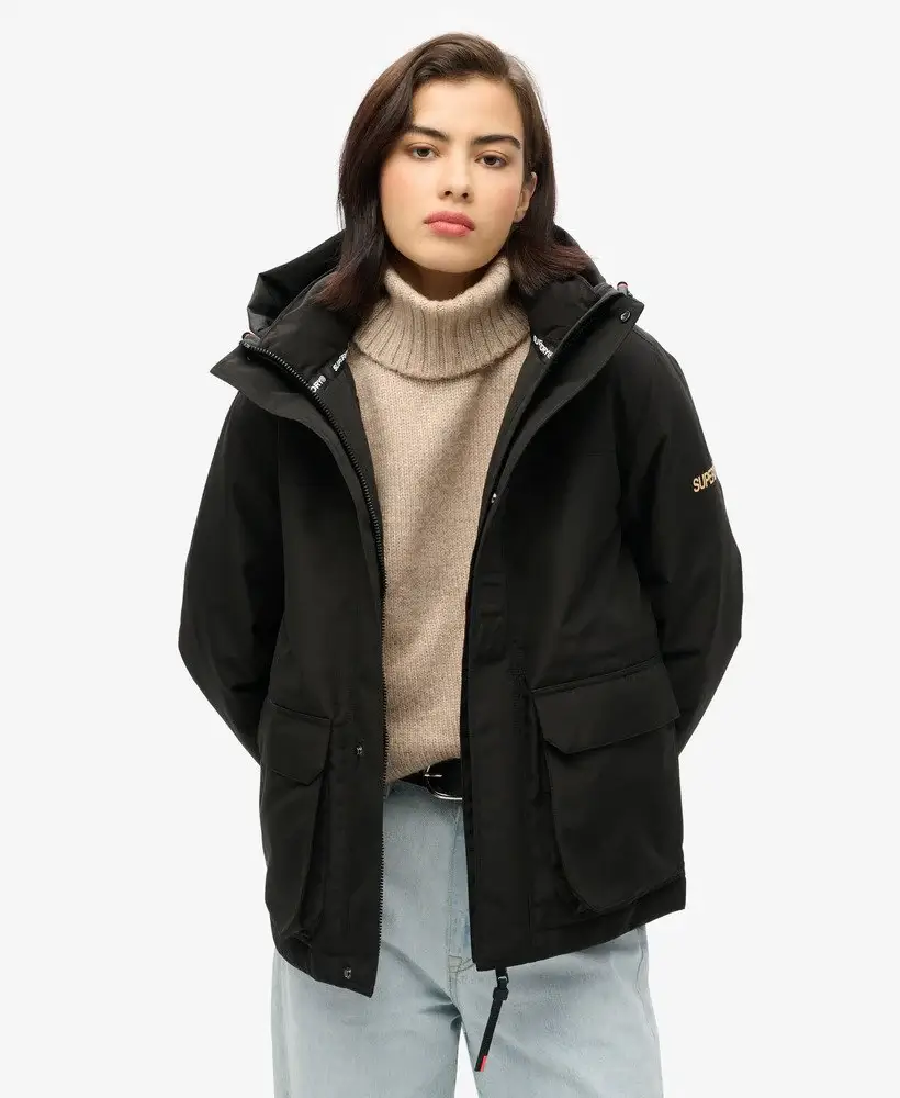 Superdry black parka