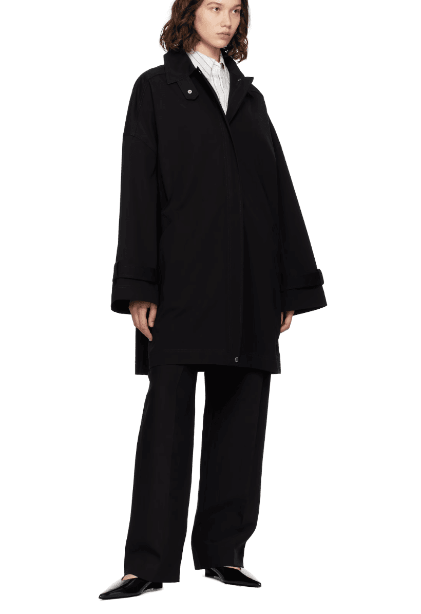 Toteme black oversized trench coat anorak