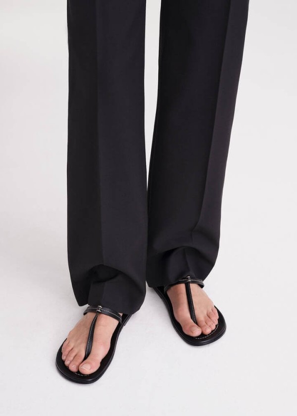 Toteme black t-strap flat sandals