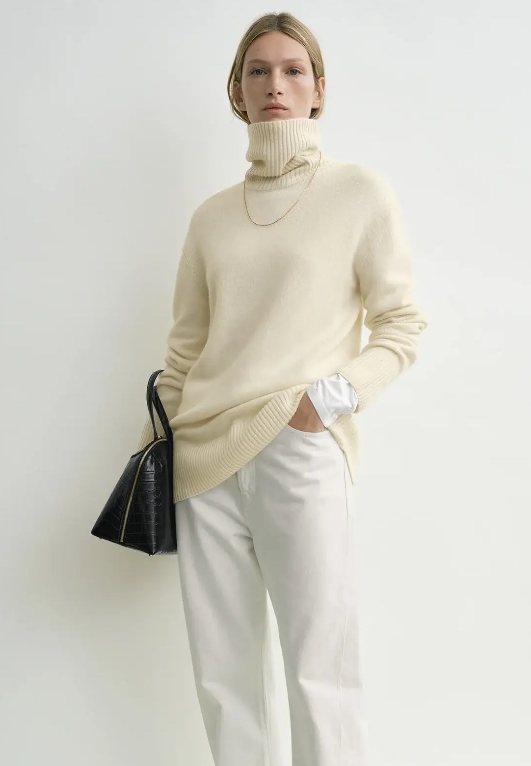 Toteme cream turtleneck jumper