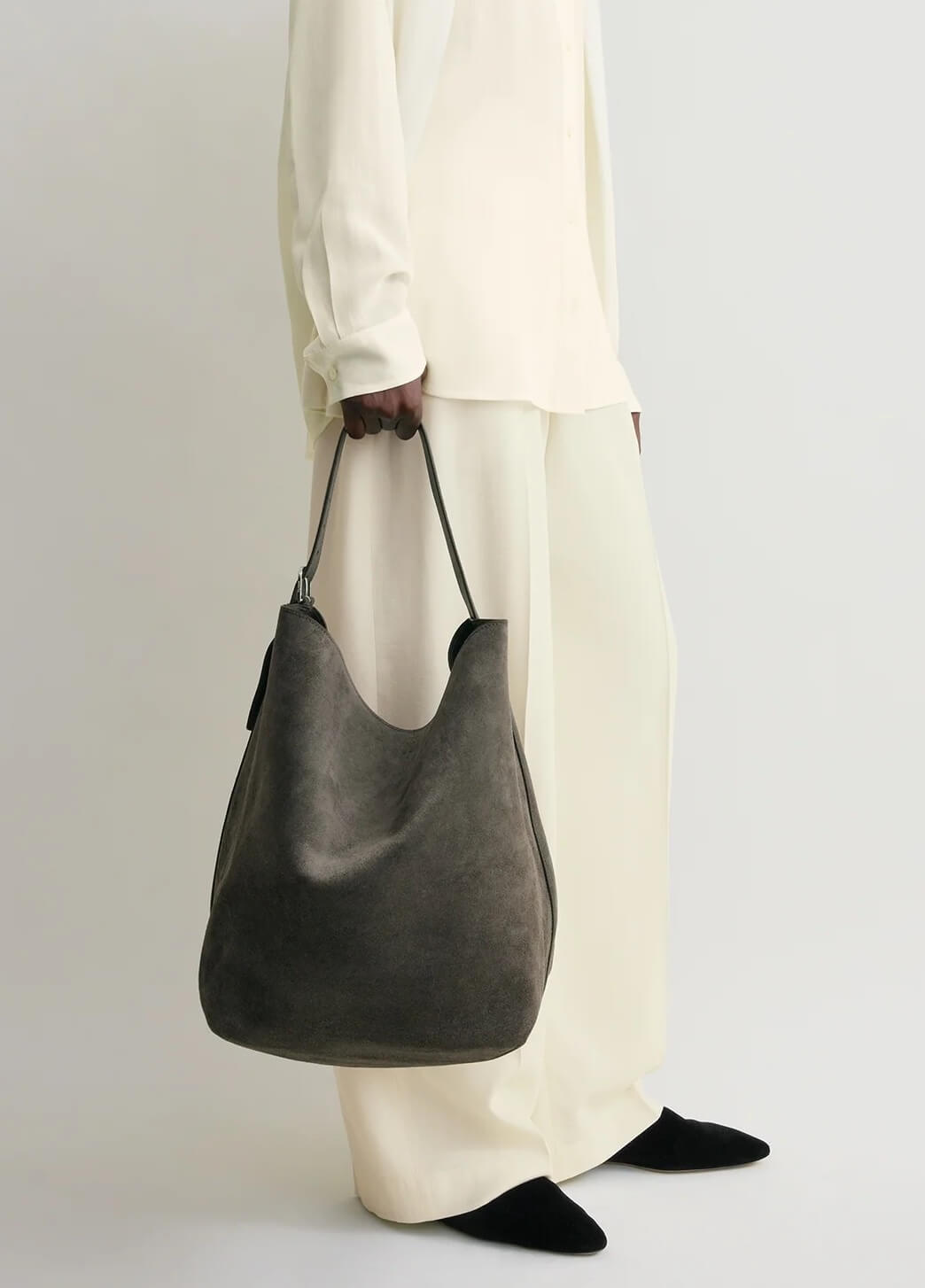 Toteme grey suede tote bag