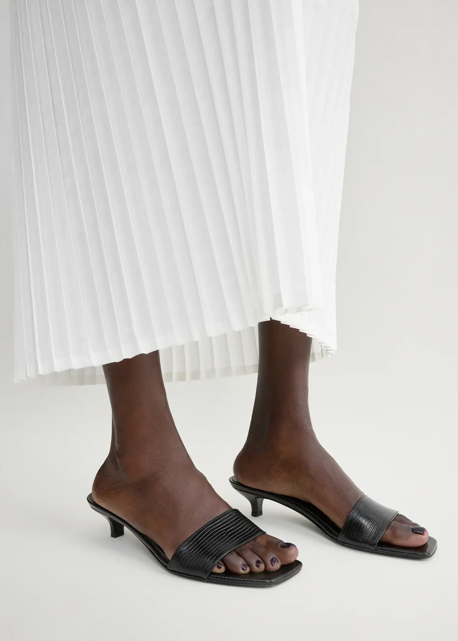 Toteme lizard heeled slide sandals