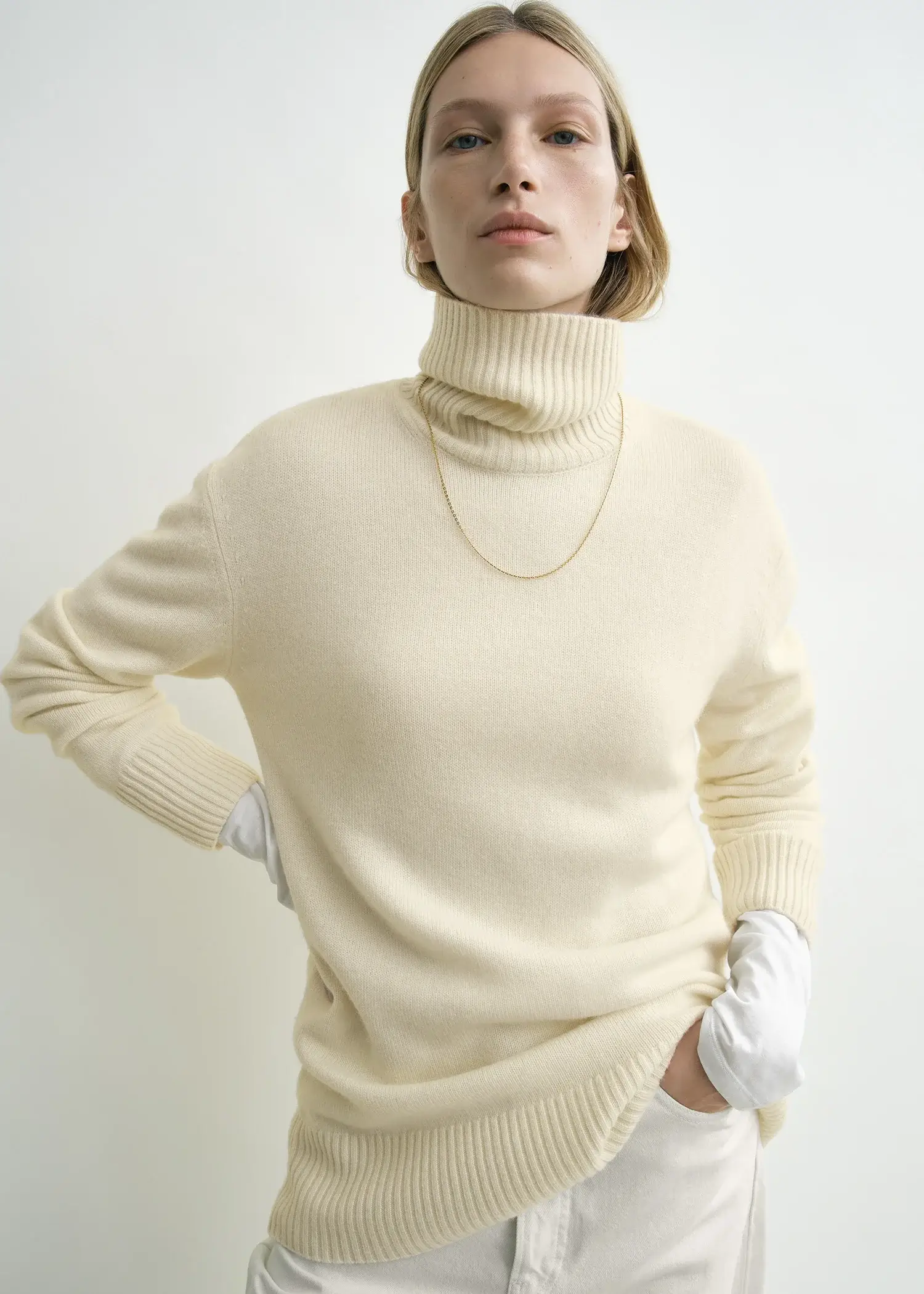 Toteme cream turtleneck jumper