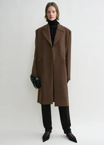 Toteme brown broad midi coat