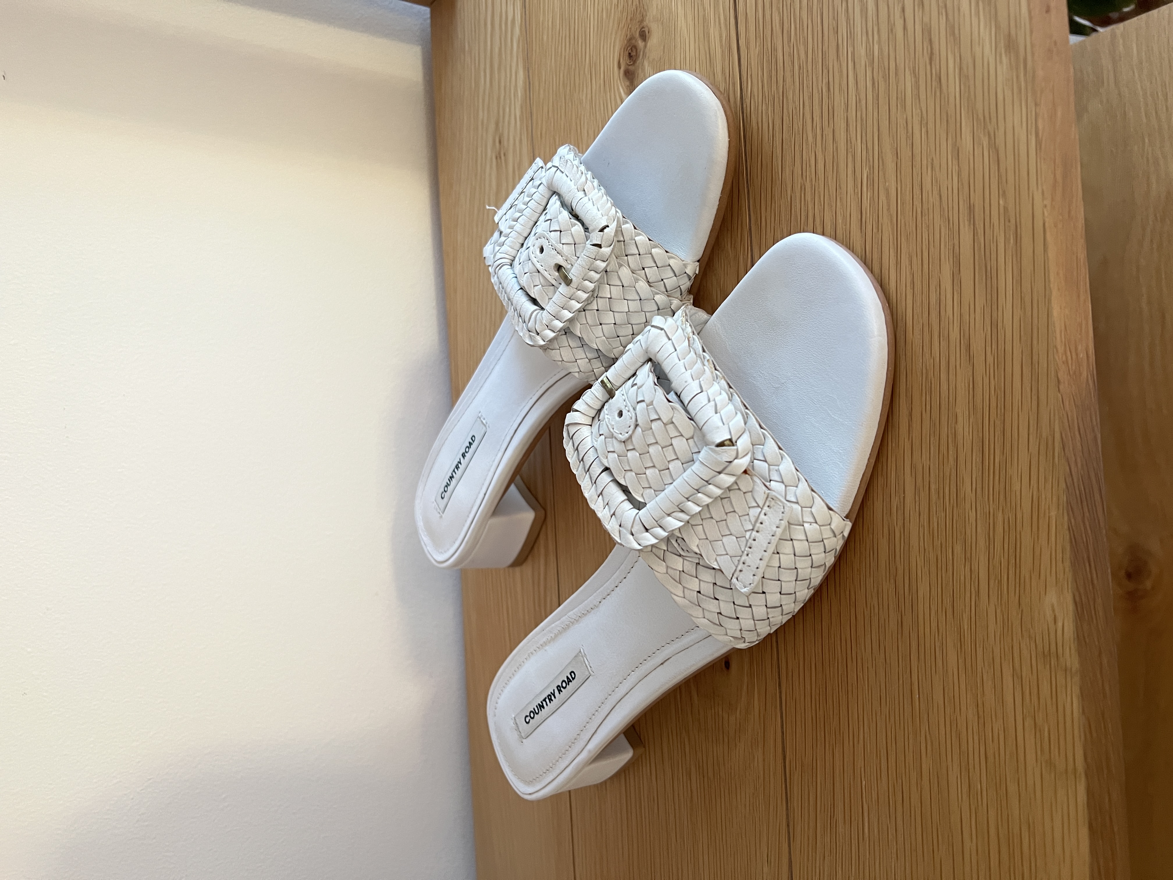 Country Road Heeled leather slide sandals