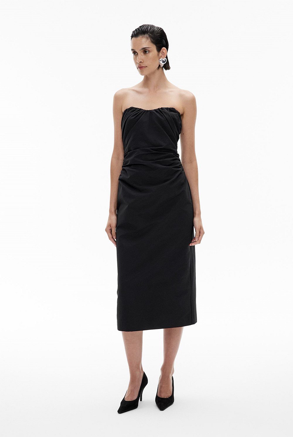 Witchery black strapless midi dress